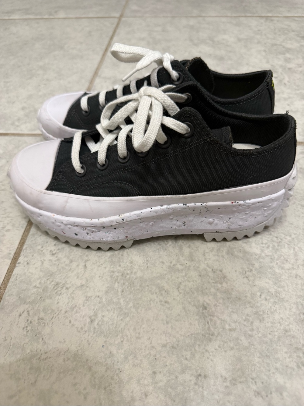 Converse Black and White Platform Low-Top Sneakers